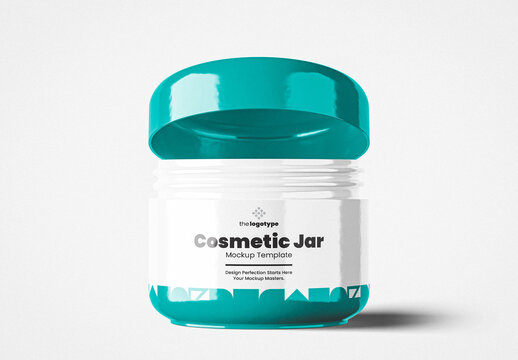 Opened Plastic Cosmetic Jar Mockup