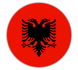 albanian flag with round shape