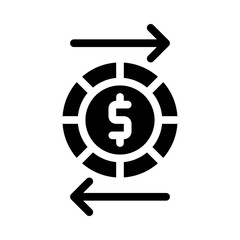 money transfer glyph icon
