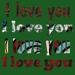 set of letters،I love you