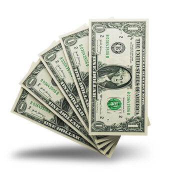 3D rendering of Stacks of United States of America Money 1 dollar Banknotes