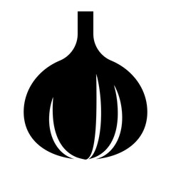 Simple garlic silhouette icon. Vector.