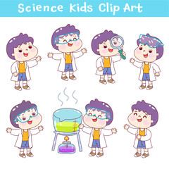 Set science kids clip art.