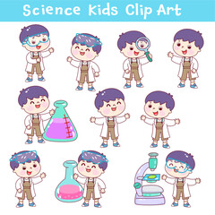 Set science kids clip art.