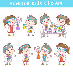 Obraz na płótnie Canvas Set science kids clip art.