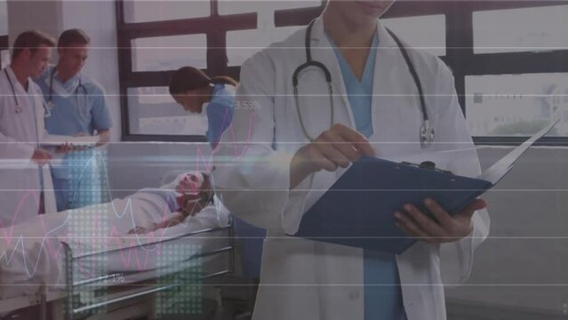 Animation of data processing over diverse doctors with patient
