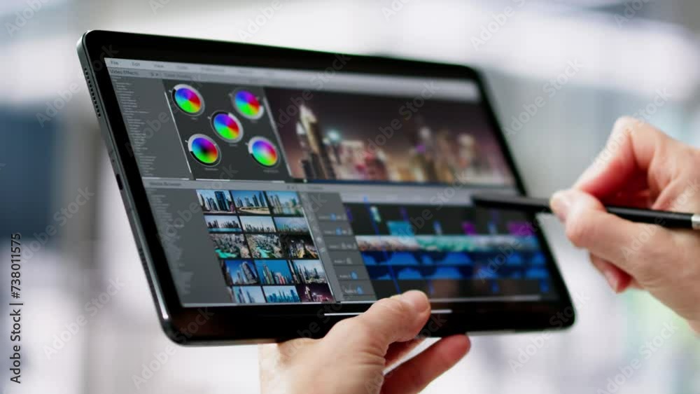 Poster Video Editor Or Designer Using Editing Software Tech