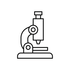 microscope icon. Simple outline style. Laboratory, scientific, research, scientist, science, medical, lab, education concept. Thin line symbol. Vector illustration isolated.