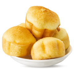Central Vietnam traditional cake (or Banh Thuan in Vietnamese) in a white ceramic bowl isolated on white background