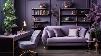 Gold and Purple Office Furniture