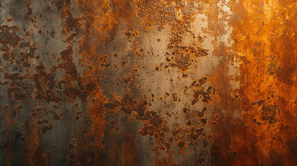 A rusted metallic background with a gritty and textured surface