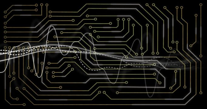 Animation of digital data processing over circuit board