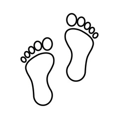 Foot print icon. Simple outline style. Bare foot print, feet, human footstep, footprint concept. Thin line symbol. Vector illustration isolated.