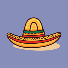 cute mexican hat sombrero icon 