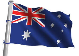 3d australian conuntry flag with pole