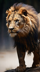 close up portrait of a lion