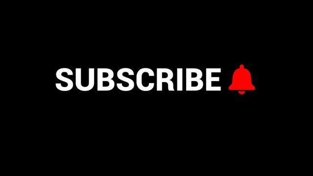 subscribe animation and notification bell, 4k video outro