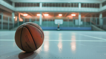 basketball ball in the basket