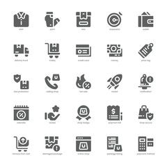 Shopping and Store icon pack for your website, mobile, presentation, and logo design. Shopping and Store icon glyph design. Vector graphics illustration and editable stroke.