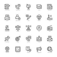 Content Communication icon pack for your website, mobile, presentation, and logo design. Content Communication icon outline design. Vector graphics illustration and editable stroke.