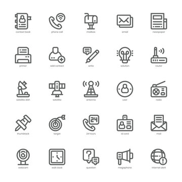 Content Communication icon pack for your website, mobile, presentation, and logo design. Content Communication icon outline design. Vector graphics illustration and editable stroke.