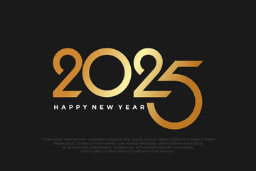 Happy new year 2025 design,2025 logo text design. new year celebration concept . Vector illustration