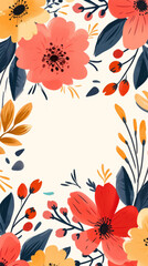 A colorful floral background with the words bon appeti - obrazy, fototapety, plakaty