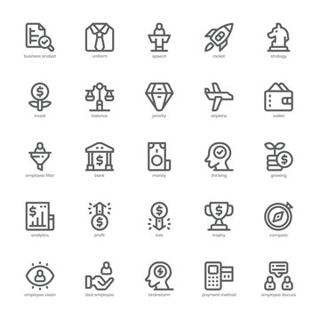 Business Analyst  icon pack for your website, mobile, presentation, and logo design. Business Analyst  icon outline design. Vector graphics illustration and editable stroke.