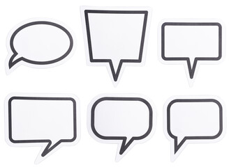 Set of Blank Speech Bubble template isolated on transparent background