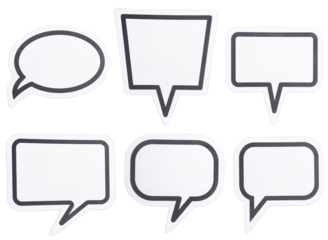 Set of Blank Speech Bubble template isolated on transparent background