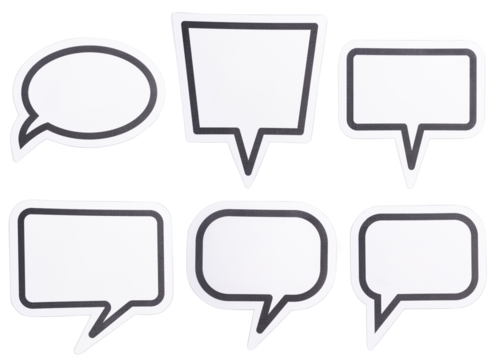 Set of Blank Speech Bubble template isolated on transparent background