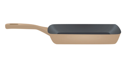 Brown frying pan. vector illustration