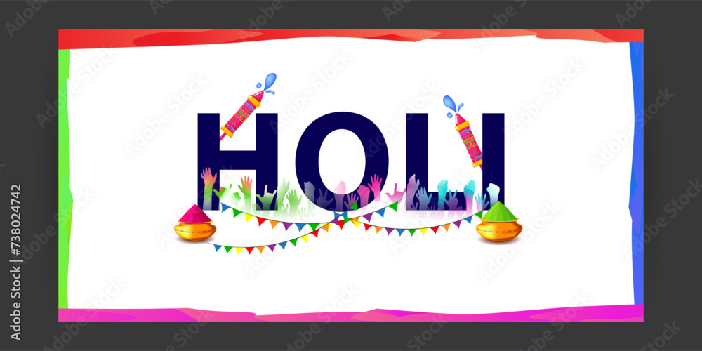 Wall mural Vector illustration of Happy Holi social media feed template