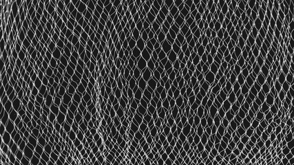 texture of fine white plastic mesh on a black background