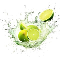 a splash of lemon on a white background