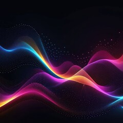 Colorful sound waves, abstract background, square composition