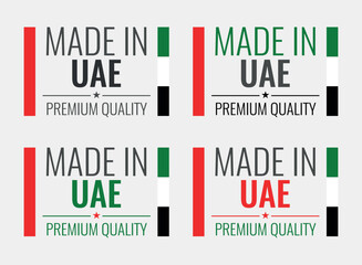 made in United Arab Emirates labels set, made in UAE product icons