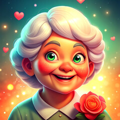 Fototapeta premium portrait of a happy grandmother of an elderly woman