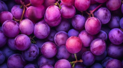 Fresh grapes on display at the market Rich in sweetness and bright red.