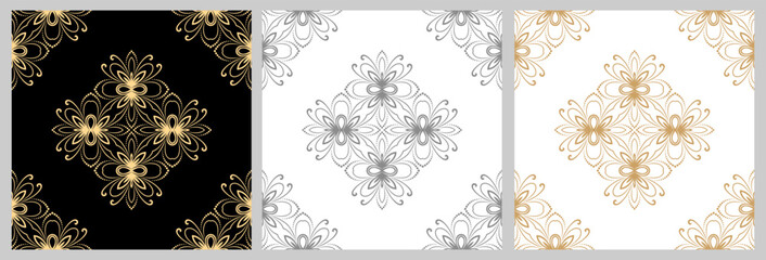 Set of classic seamless vector patterns. Collection of orient ornaments. Classic vintage backgrounds. Orient patterns