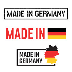 made in Germany labels set, German product icons