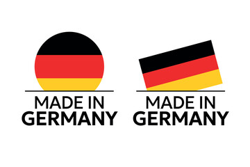made in Germany labels set, German product icons