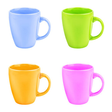 Bunte Tassen und Hintergrund transparent PNG cut out