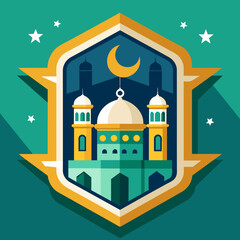 Ramadan Mubarak Logo Vector Illustration