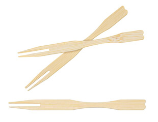 Wooden snail fork on white background © eliosdnepr