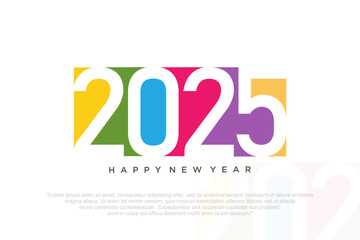 Happy new year 2025 design,2025 logo text design. new year celebration concept . Vector illustration