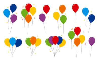 風船　カラフル　セット　シンプル　キラキラ　音符　楽しい © suorun