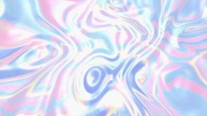Grainy iridescent holographic gradient background. Psychedelic colourful pattern for your business and brand. Trippy moving water glossy texture. Glass holo lilac colours. Modern fluid 3D image.