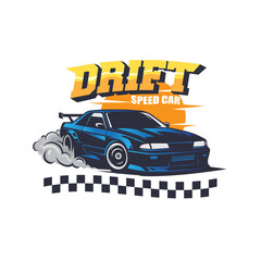 drift car racing logo vector graphic illustration © Muhammad