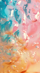 close-up, multi-colored texture of paint mixing, jelly bulbs, pastel shades